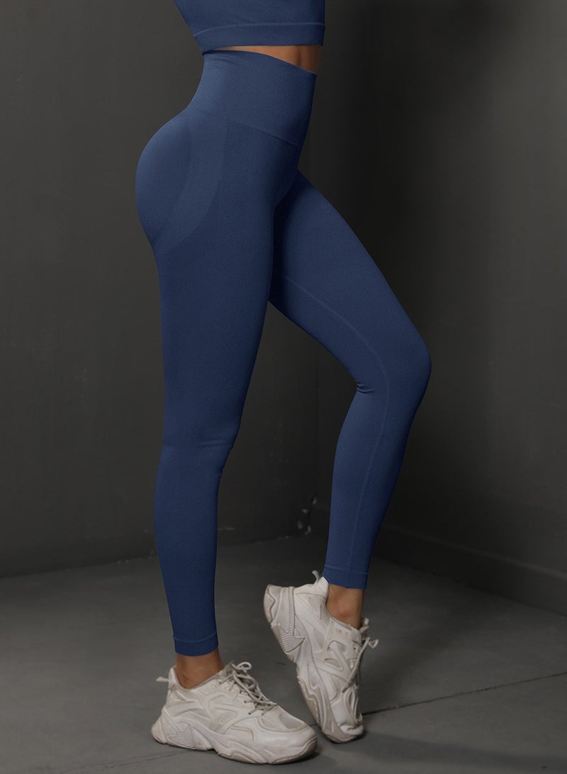 Loquat Yoga Tight Fitting Stretch Soft Pants Blue  - Image 1