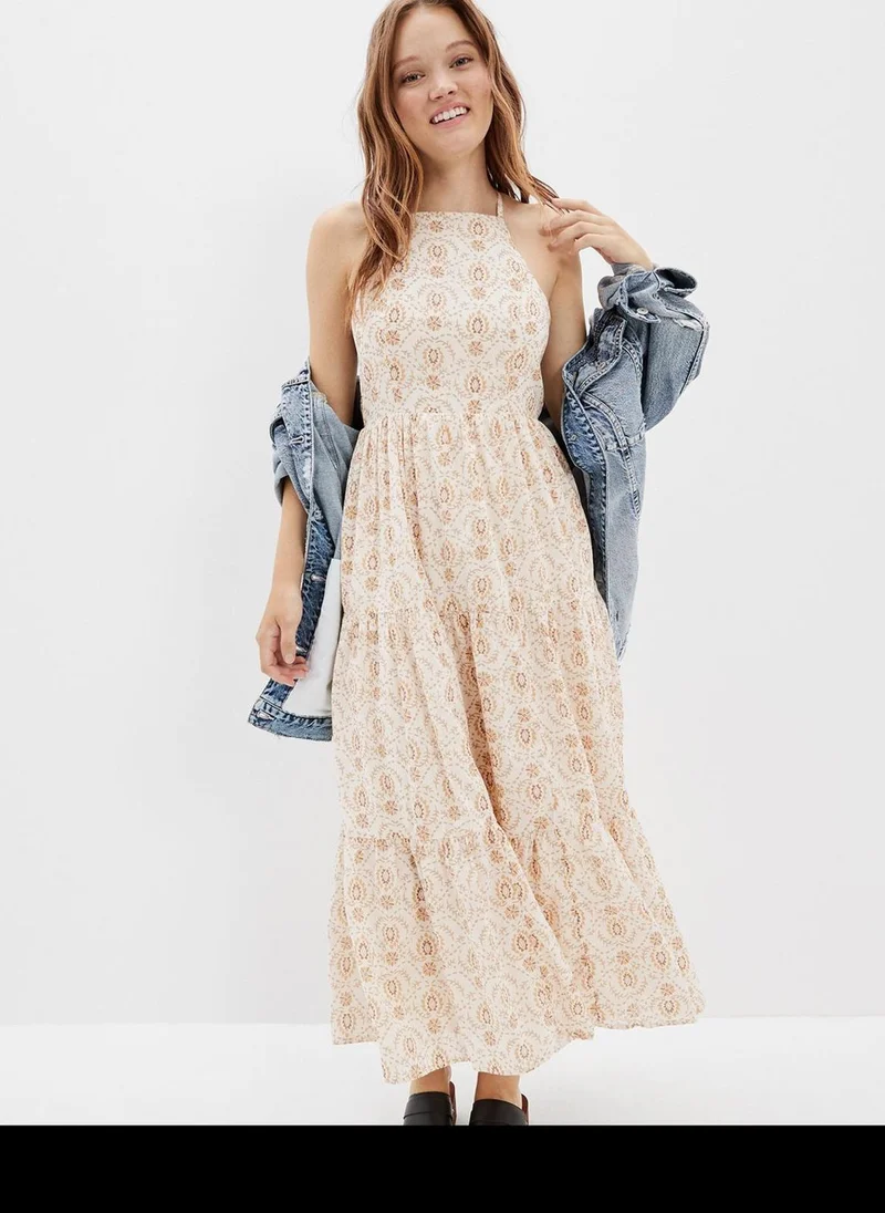 American Eagle Floral Printed Tie Detail Dress