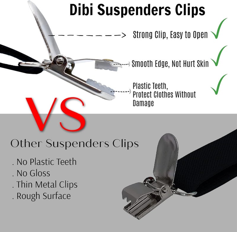 DIBI Suspenders for Men - Adjustable Y Back Mens Suspenders with 3 Heavy Duty Strong Clips - Image 4