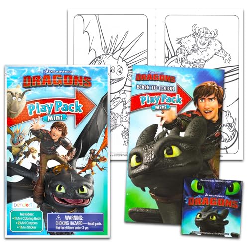DreamWorks How To Train Your Dragon Mini Party Favors Set - Bundle with 24 HTTYD Play Packs with Coloring Pages, Stickers, More | How to Train Your Dragon Party Supplies - Image 2
