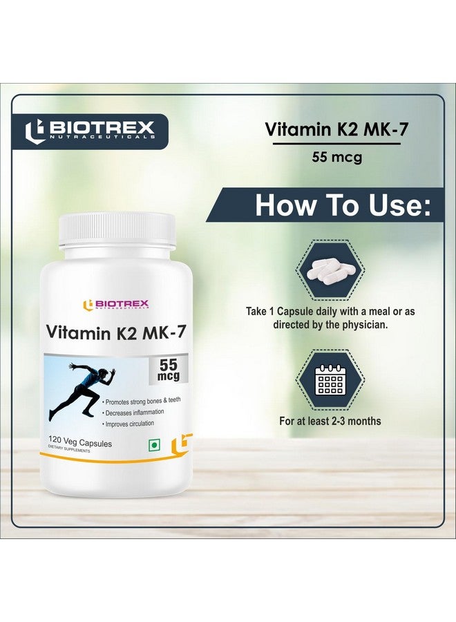 Biotrex Nutraceuticals Vitamin K2 MK7 55mcg | Vegan K2 MK7 Supplement for Bone and Cardiovascular Health | 120 Capsules for Daily Nutritional Support - Image 3