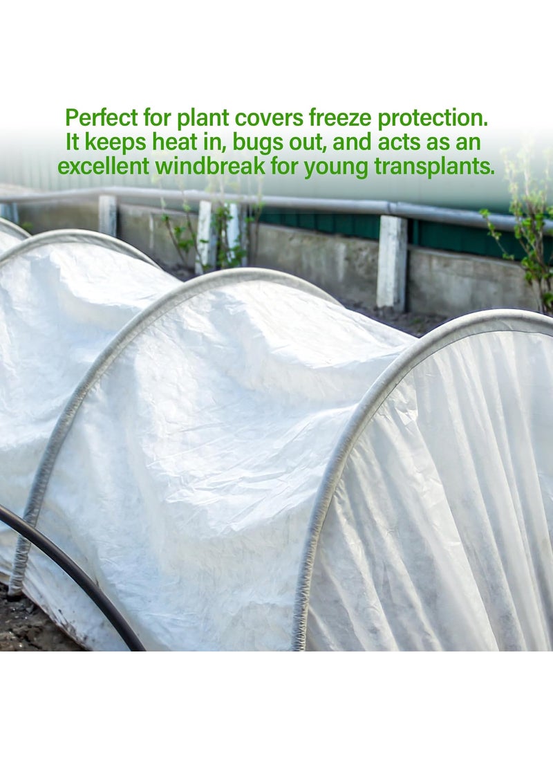 Woanger Woanger 2 Set Plant Covers Freeze Protection Kit with 100 Garden Hoops for Raised Beds 72 Clips 80 Connectors Plant Grow Tunnel Floating Row Cover for Winter Frost Cloth8 x 24ft  - Image 5