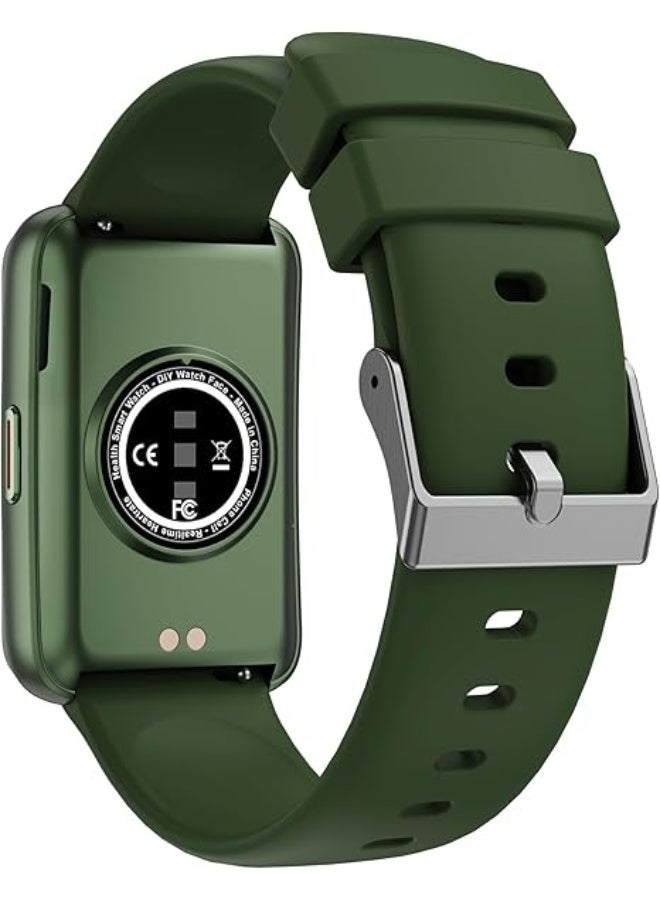 سويس ميليتري سوار سويس ميليتري الذكي راين 2، شاشة 1.57 بوصة، يدعم مكالمات بلوتوث، متعدد اللغات، تتبع الصحة والرياضة، بطارية تدوم 7 أيام، مقاوم للماء IP67، متوافق مع iOS/Android، حزام أخضر - Image 5