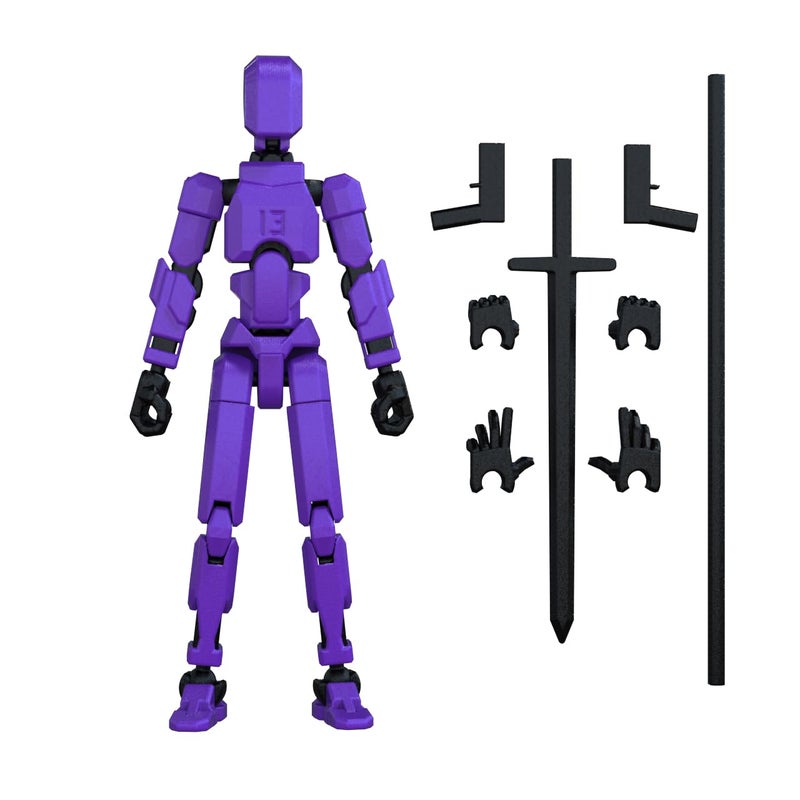 MerryXD Titan 13 Action Figure,Assembly Completed Dummy 13 Action Figure Lucky 13 Action Figure T13 Action Figure 3D Printed Multi-Jointed Movable, Nova 13 Action Figure Toy Purple - Image 1
