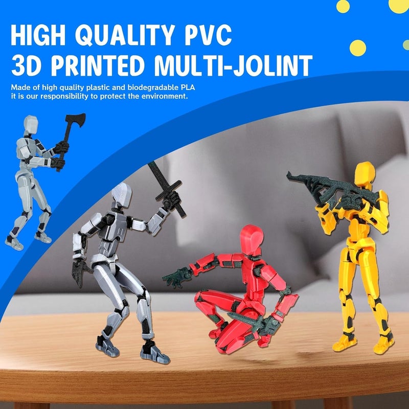 MerryXD Titan 13 Action Figure,Assembly Completed Dummy 13 Action Figure Lucky 13 Action Figure T13 Action Figure 3D Printed Multi-Jointed Movable, Nova 13 Action Figure Toy Purple - Image 4