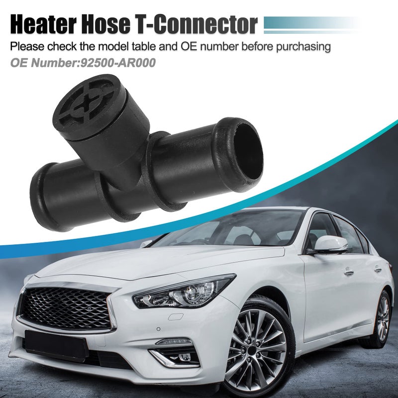 X AUTOHAUX X AUTOHAUX 92500-AR000 Heater Hose Connector Tee Fitting for Nissan 350Z for Infiniti FX35 FX37 FX45 FX50 G35 M35 M35H M37 M45 M56 Q45 Q50 Q70 Q70L QX70 92417-AR000 21481-89900 21440-5V000  - Image 2
