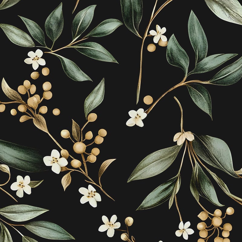 VOLEAAR Dark Peel and Stick Wallpaper Vintage Dark Green Leaf Removable SelfAdhesive Vinyl for Bathroom Bedroom Kitchen Drawer Cabinet Black Green Gold Floral Wall Decor Retro Style 175 x 118