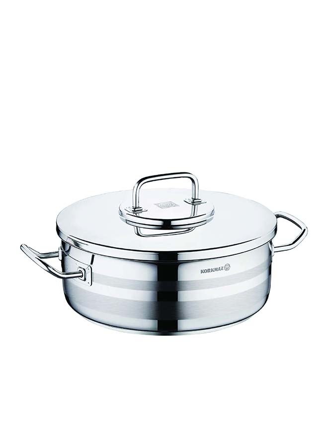 Astra2 Short Casserole 30x11 cm | Induction Pot for Cooking | Turkish Stainless Steel Cookware - KA2037