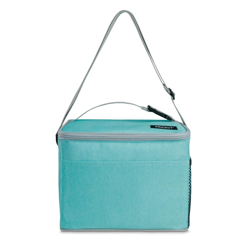 PackIt(R) Freezable Lunch Cooler, Soft Mint, Built with EcoFreeze(R) Technology, Fully Freezable, Collapsible, Reusable, Mesh Side Pocket, Top Handle, Multi-Use Lunch Box, Cooler - Image 1