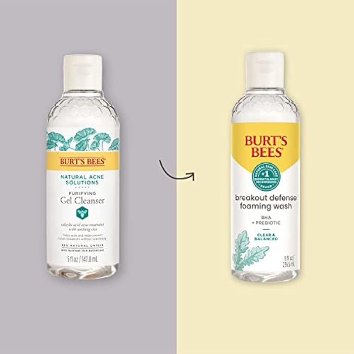 Burt's Bees Burt’s Bees Foaming Face Wash, BHA Breakout Defense Cleanser for All Skin Types, Washes Away Impurities & Excess Facial Oil, With a Prebiotic, 8 Oz. - Image 2