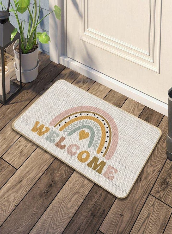 DOTAIN Bohemia Rainbow Welcome Doormat Door Mats Decor,Boho Welcome Door Mats for Girls Girl Room Nursery Home Entryway Front Door Porch Outdoor Indoor Entrance Decorations(17x30inch) - Image 2