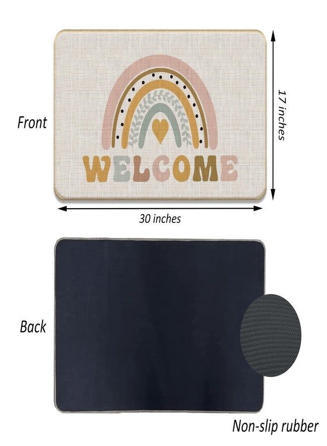 DOTAIN Bohemia Rainbow Welcome Doormat Door Mats Decor,Boho Welcome Door Mats for Girls Girl Room Nursery Home Entryway Front Door Porch Outdoor Indoor Entrance Decorations(17x30inch) - Image 3
