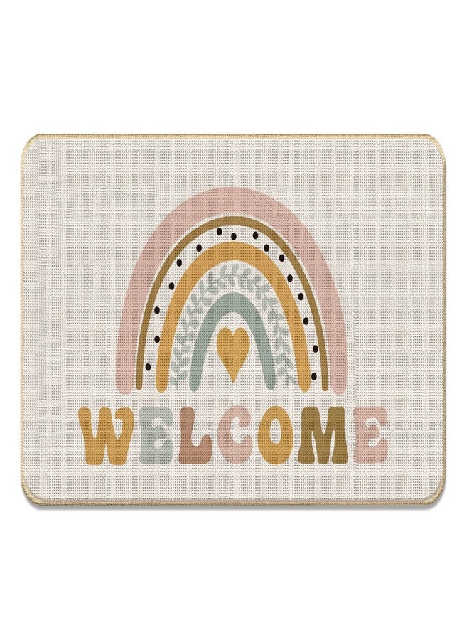 DOTAIN Bohemia Rainbow Welcome Doormat Door Mats Decor,Boho Welcome Door Mats for Girls Girl Room Nursery Home Entryway Front Door Porch Outdoor Indoor Entrance Decorations(17x30inch) - Image 1
