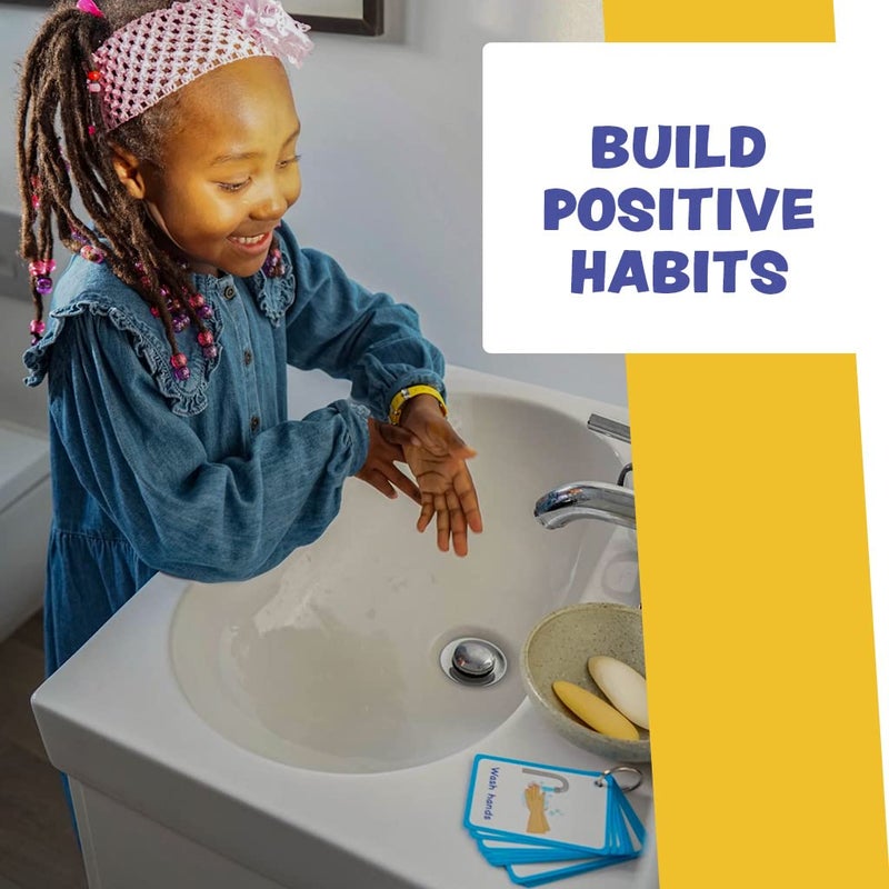 Amonev My Toilet Routine Cards 12 Flash Cards for Visual aid Special Ed, Speech Delay Non Verbal Children and Adults with Autism or Special Needs - Image 4