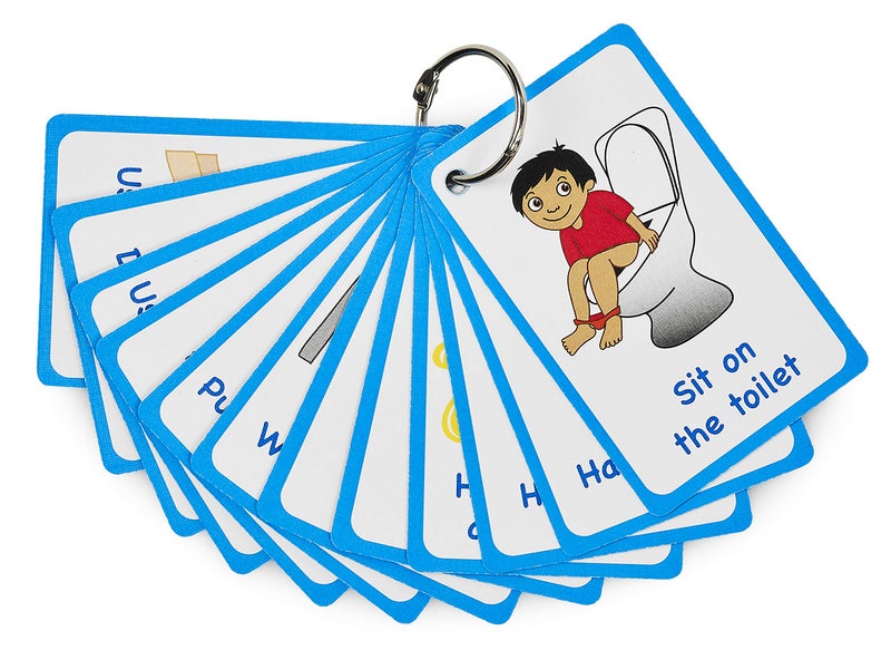 Amonev My Toilet Routine Cards 12 Flash Cards for Visual aid Special Ed, Speech Delay Non Verbal Children and Adults with Autism or Special Needs - Image 2
