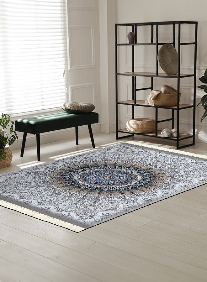 In-House Modern Design Turkish Rectangular Decorative Carpet - Light Grey - 120x80 cm - Image 1