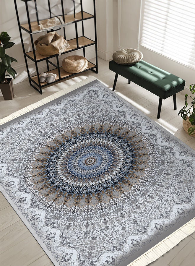 In-House Modern Design Turkish Rectangular Decorative Carpet - Light Grey - 120x80 cm - Image 2