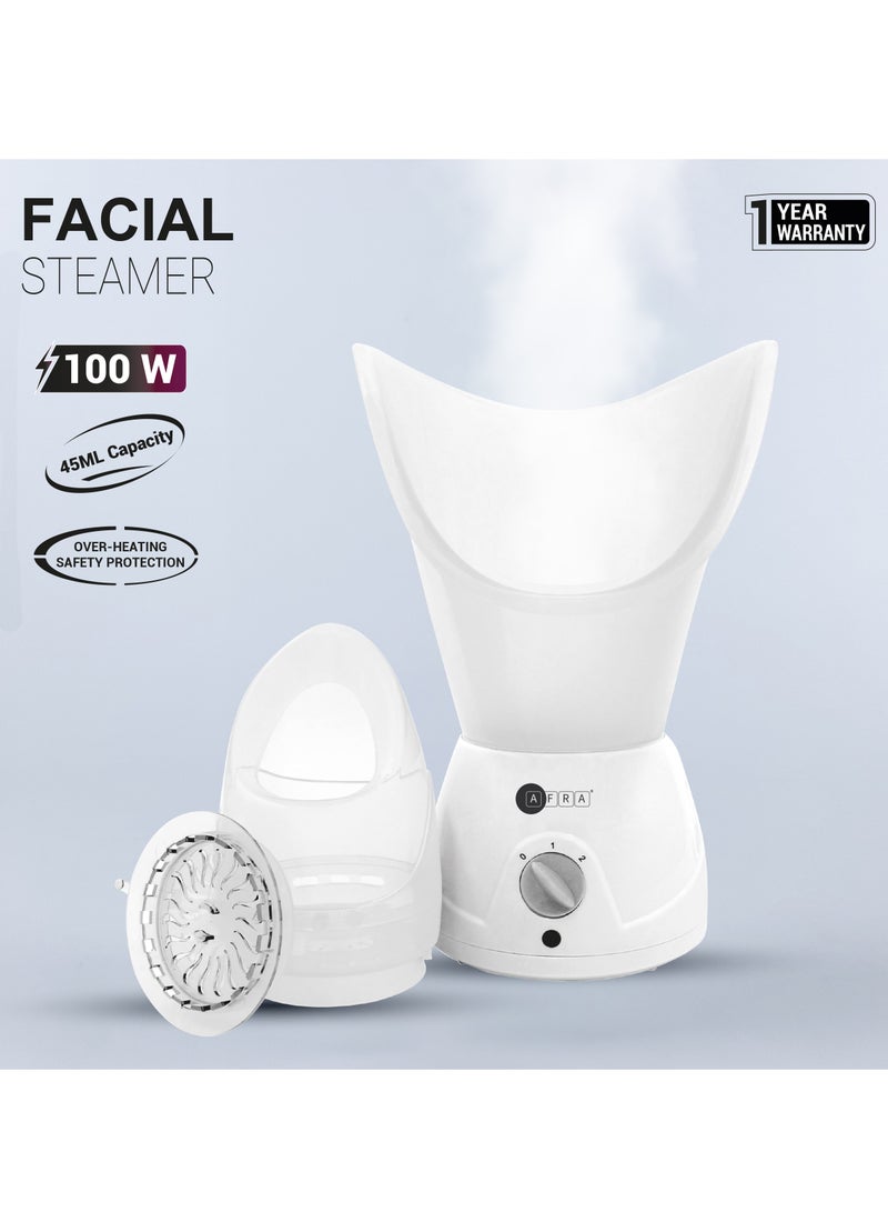 عفرا جهاز بخار الوجه AFRA ، سخان سريع PTC، مؤشر طاقة LED، خزان مياه 45 مل، تحكم بالبخار، حماية من الحرارة الزائدة، وقت عمل 15 دقيقة، AF-0100FSWT، ضمان لمدة عام - Image 4