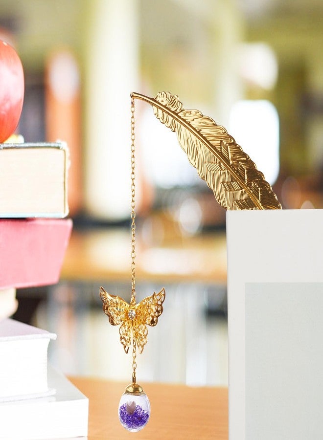 Giloner Cute Feather Metal Bookmark with 3D Butterfly Pendant-Thoughtful Gift for Women's Birthday Christmas Valentine's Day Teacher's Day Mother's Day-Reading Accessory Gifts for Book Lovers - Image 4