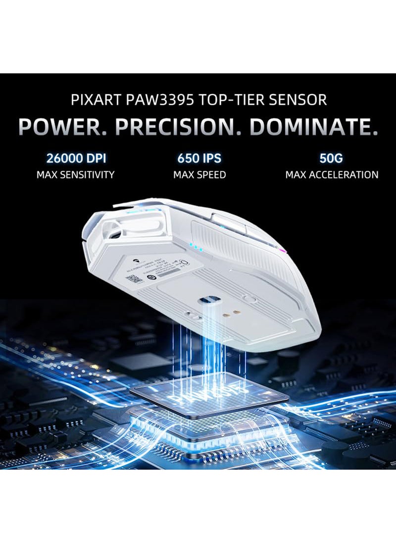 MACHENIKE - L8 Pro Wireless Gaming Mouse With Charging Base 3 Mode Gaming Mouse Performance Wireless Mouse With 26000 DPI RGB Lighting And Ergonomic Design For Gamer - Image 1
