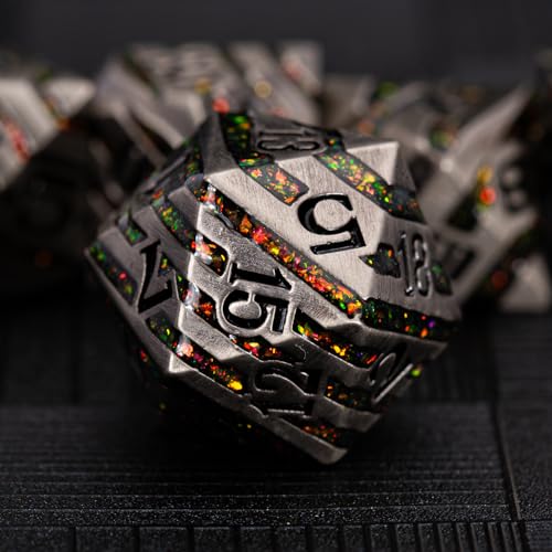 Maywin Premium Inlay Metal Dice Set Heavy Zinc Alloy DND Dice for Serious RPG Players - Image 1