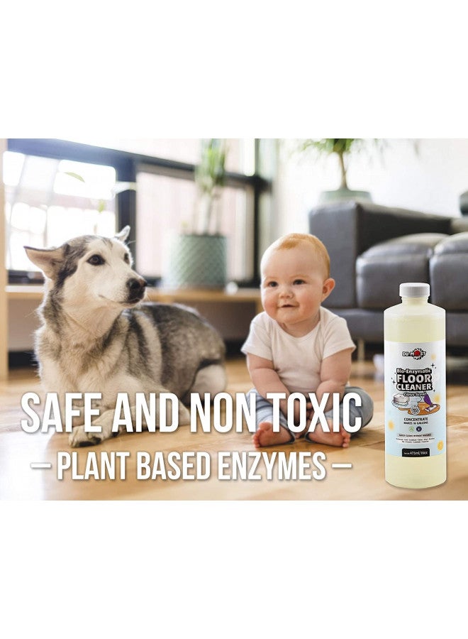DU-MOST Enzymatic Floor Cleaner Concentrate (1 Oz Makes 1 Gal), No, Streak, No Rinsing, Kids & Pets Safe, Hard Surface Floors, Citrus Scent, 16 Fl Oz - Image 2