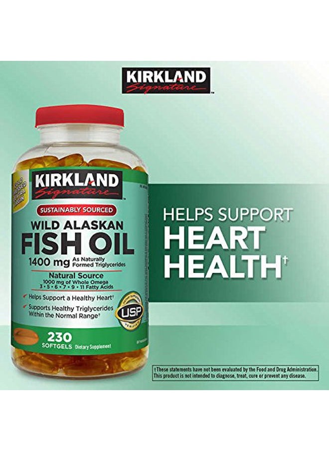 Kirkland Signatur - Kirkland Signature Wild Alaskan Fish Oil 1400 mg, 230 Softgels - Image 1