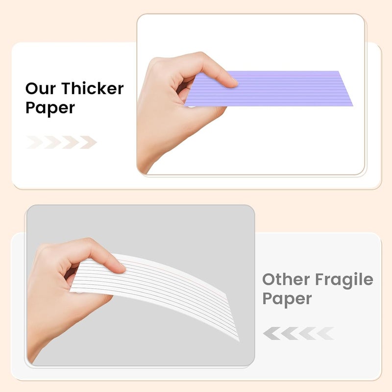 Ciphyfee Index Cards 3x5 Inch, 300sheets, Flash Cards,Ruled Lined Purple Note Cards Paper For Studying, Schools Supplies, College, Office And Home Organization, Note Taking Supplies - Image 3