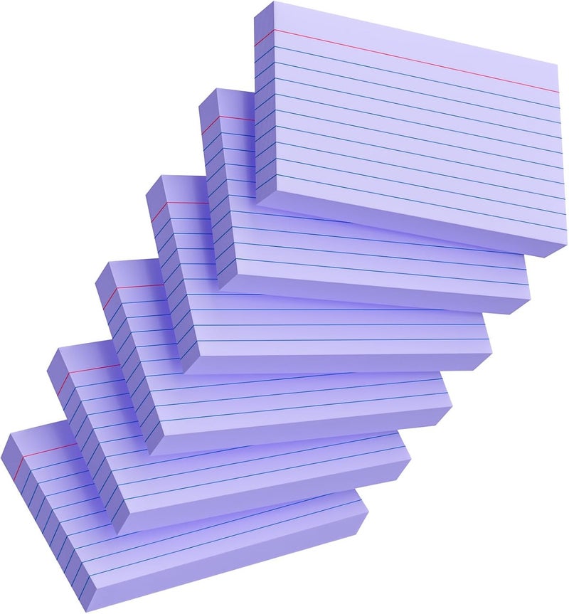 Ciphyfee Index Cards 3x5 Inch, 300sheets, Flash Cards,Ruled Lined Purple Note Cards Paper For Studying, Schools Supplies, College, Office And Home Organization, Note Taking Supplies - Image 1
