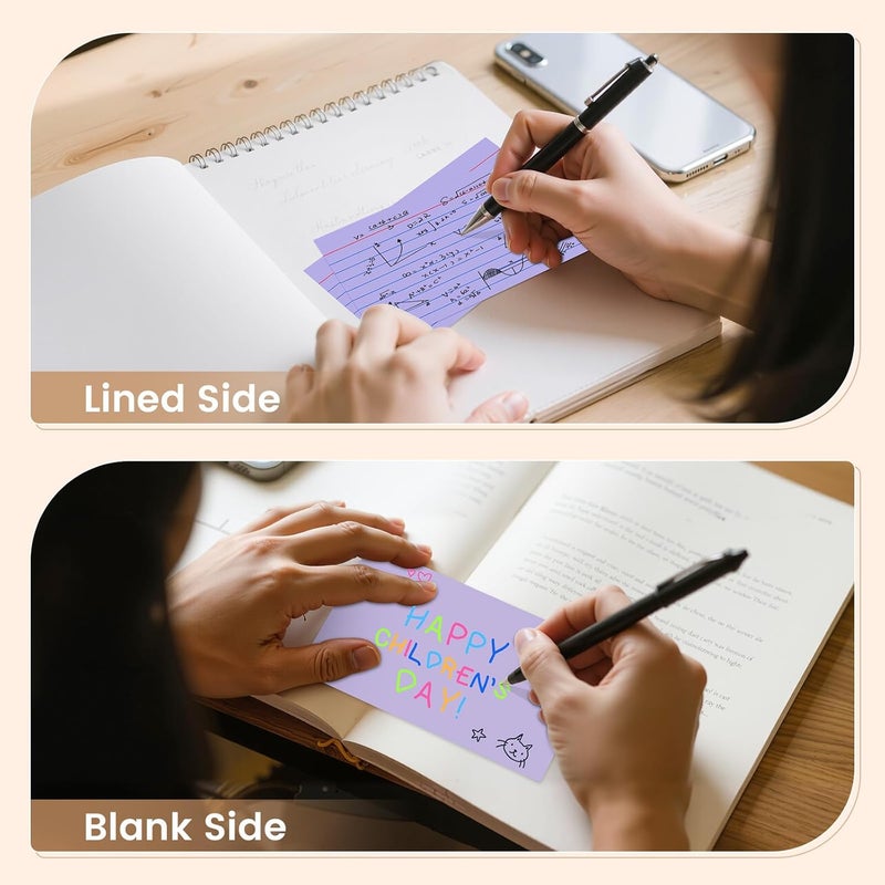 Ciphyfee Index Cards 3x5 Inch, 300sheets, Flash Cards,Ruled Lined Purple Note Cards Paper For Studying, Schools Supplies, College, Office And Home Organization, Note Taking Supplies - Image 5