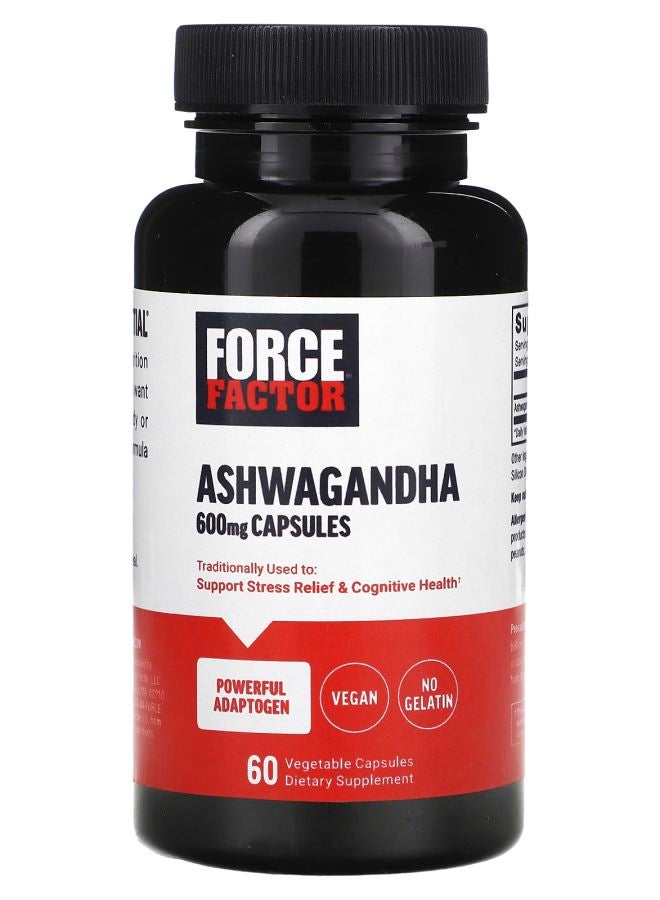 Force Factor Ashwagandha  600 mg  60 Vegetable Capsules
