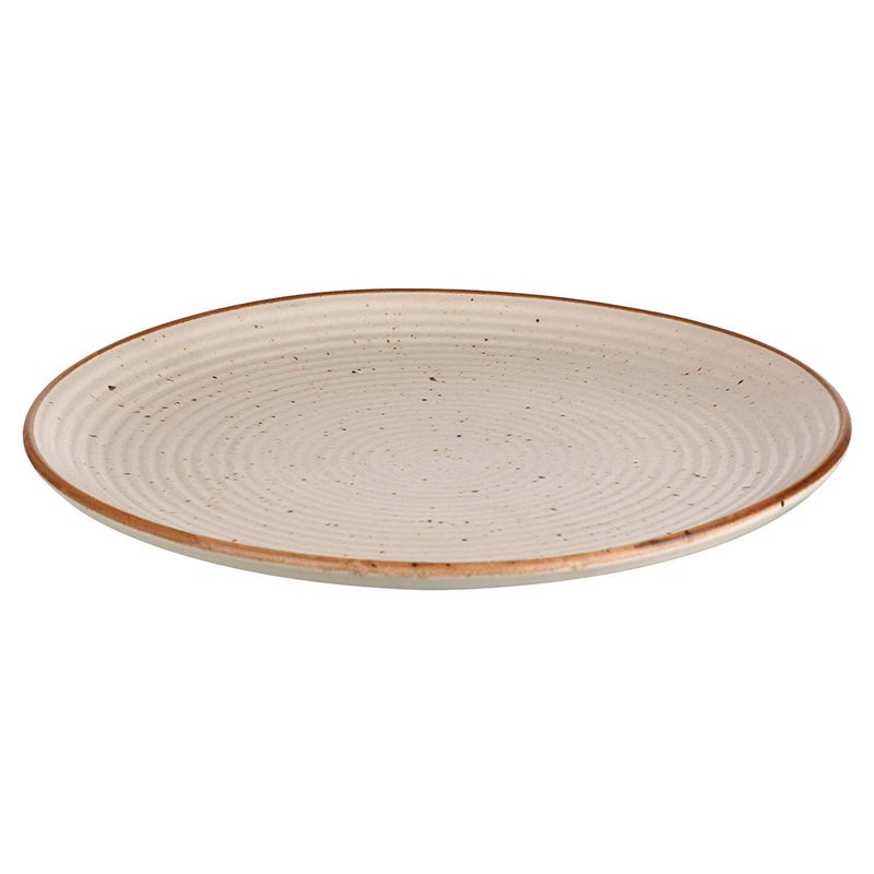 VolCraft Handcrafted Handmade Ceramic Stoneware Ribbed Off-White Matte Dinner Plates 10"-Set of 4 Ceramic Plates for Dinner (Microwave & Dishwasher Safe) - Image 2