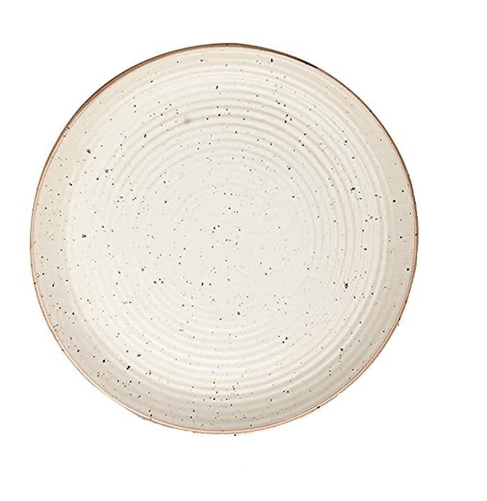 VolCraft Handcrafted Handmade Ceramic Stoneware Ribbed Off-White Matte Dinner Plates 10"-Set of 4 Ceramic Plates for Dinner (Microwave & Dishwasher Safe) - Image 3