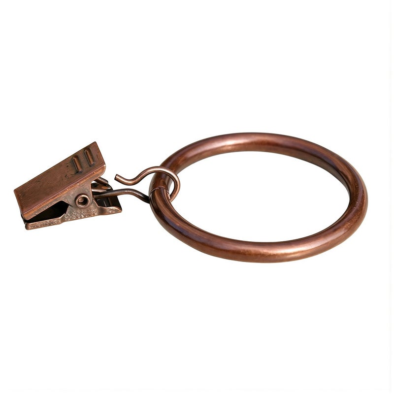 Curtain Rings Red Bronze 25mm Diameter Metal Clips Rust Proof Roman Rod Drape Holders - Image 2