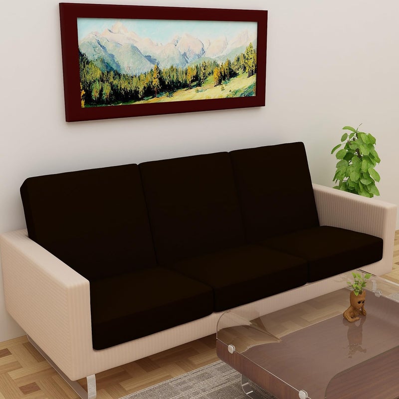 Dream King Terry Polycotton Sofa Seat Protector Flexible Elastic Stretchable Sofa Cover Sofa Protector Four Seater Color Coffee Size 23 inch X 23 inch Pack of 6 - Image 2