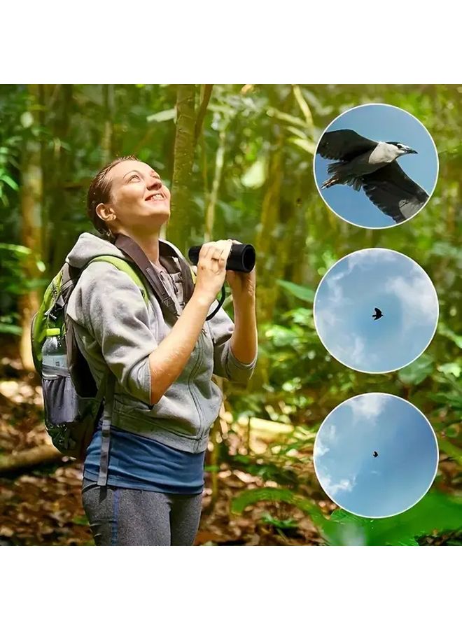 Black Compact Portable Outdoor Magnifying Glass For Bird Watching Hiking Camping Sports - Image 2