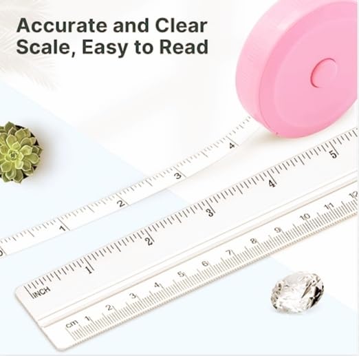 STAMI PLET 3 Pack Retractable Measuring Tape，60-Inch 1.5 Meter Tape Measures Dual Sided Flexible Ruler for for Body Measurements Craft Fabric Cloth Tailor Sewing Weight Loss (Pink,Green,Blue) - Image 2