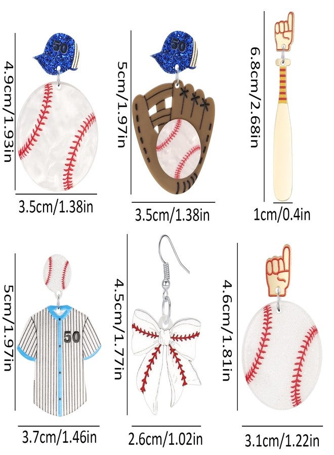 Wullina Baseball Earrings,Acrylic Baseball Earrings for Women Softball Earring Sports Baseball Jewelry for Women Baseball Lovers (baseballEarring) - Image 4