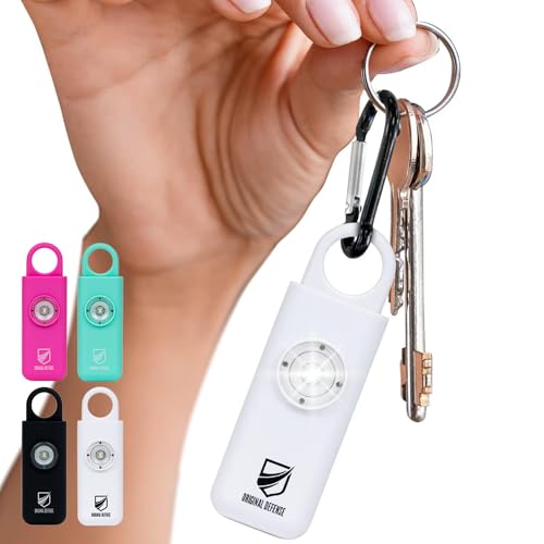 Original Defense® Siren Self-Defense Alarm (White) - 130 dB Keychain Alarm with LED Strobe Light for Women, Children, and Elderly - Image 1