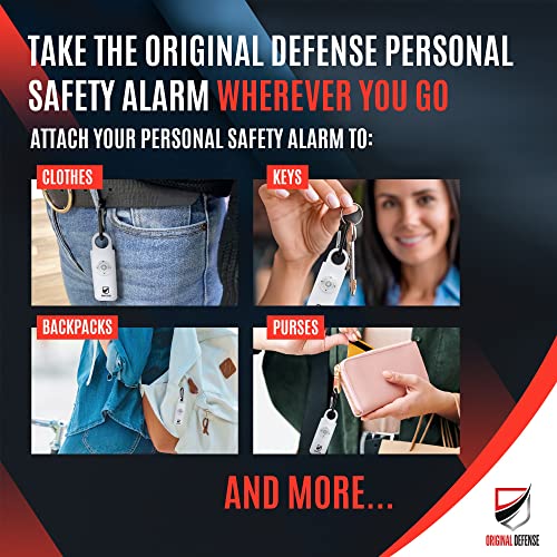 Original Defense® Siren Self-Defense Alarm (White) - 130 dB Keychain Alarm with LED Strobe Light for Women, Children, and Elderly - Image 5