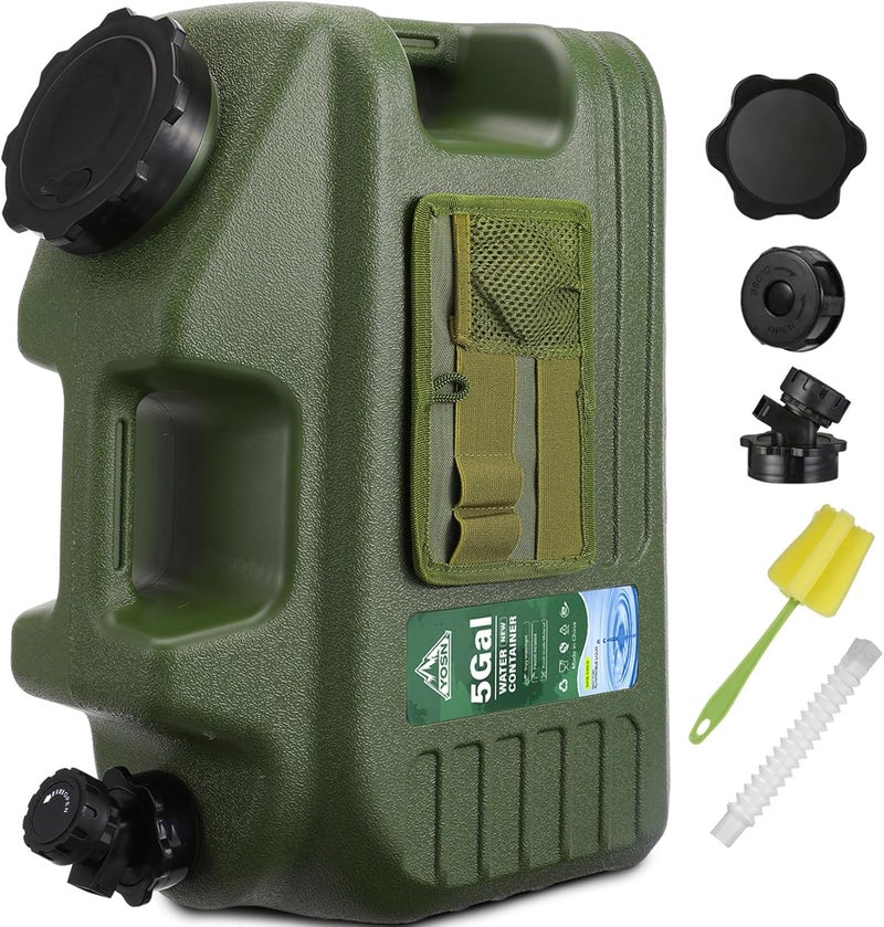 YOSN 5 Gallon Water Jug - BPA Free Portable Water Dispenser with Spigot for Camping and Emergency Storage - Image 1