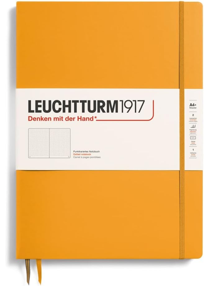 LEUCHTTURM1917 - LEUCHTTURM1917  Notebook Hardcover Master Slim A4  123 Numbered Pages for Writing and Journaling Rising Sun Dotted - Image 1