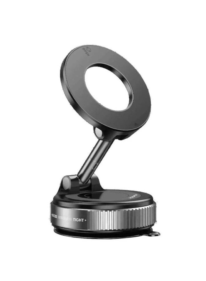 يوفو حامل الجوال المغناطيسي YOUFO – تثبيت بشفط الفاكيوم (Vacuum Suction)، مغناطيس N52 فائق القوة، دوران 360° كامل، متوافق عالمياً (iPhone & Android). - Image 1