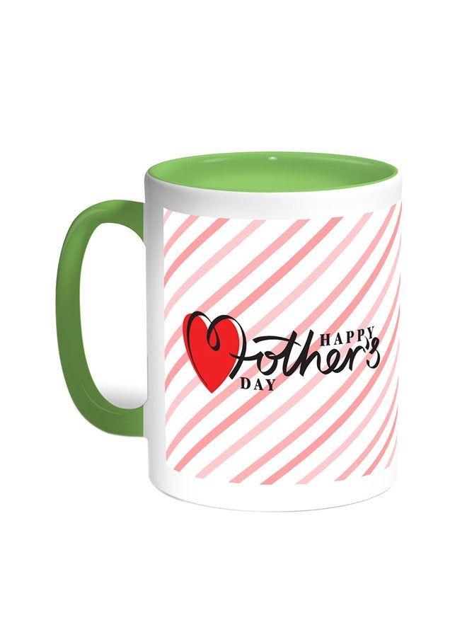 RKN Happy Mother's Day Printed Coffee Mug Green White 11 ounce - Image 1