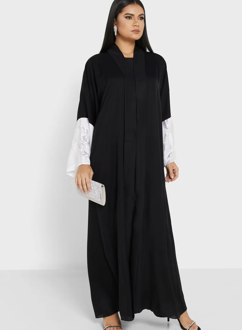 Khizana Embellished Detail Abaya With Sheila