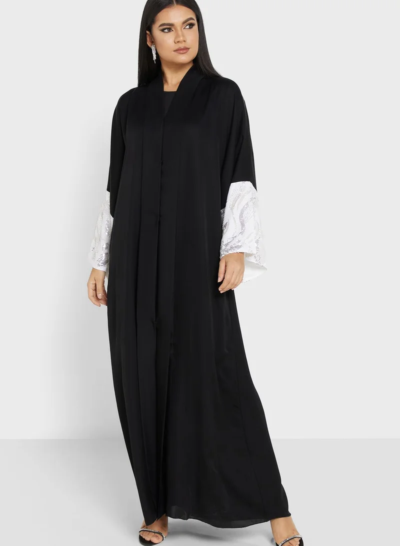 Khizana Embellished Detail Abaya With Sheila