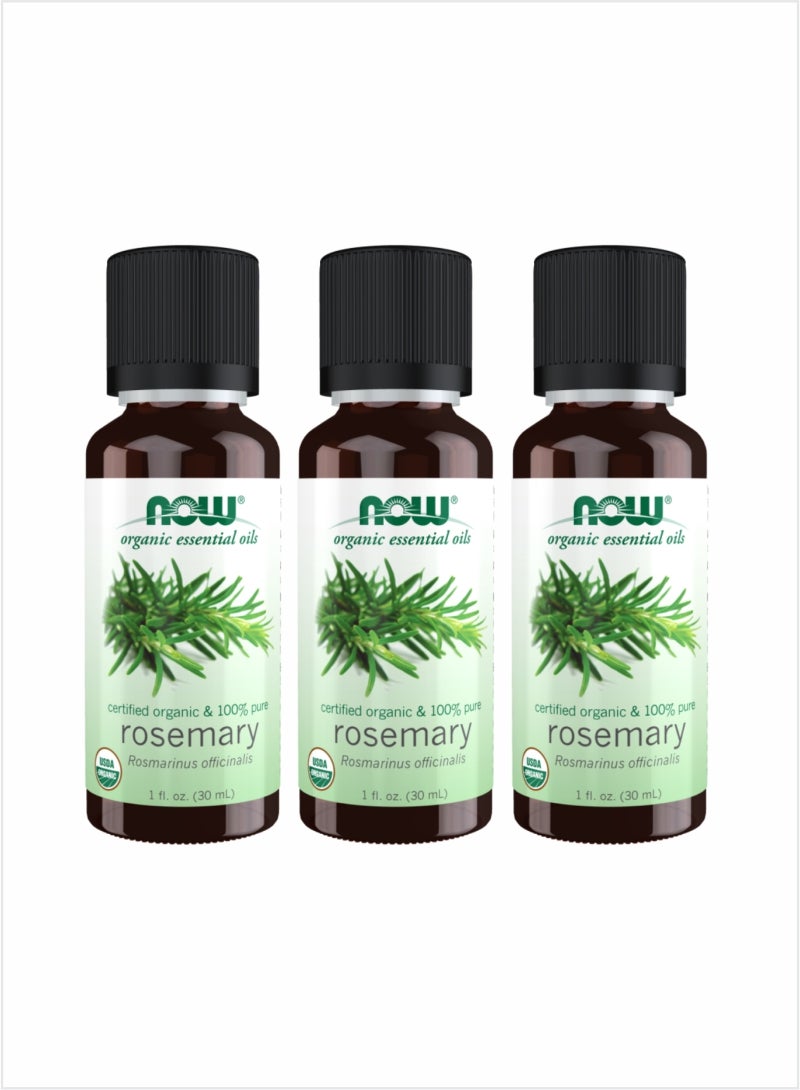 Now Essential Oils 100% Pure Organic Rosemary Oil – 30ml (Pack of 3)