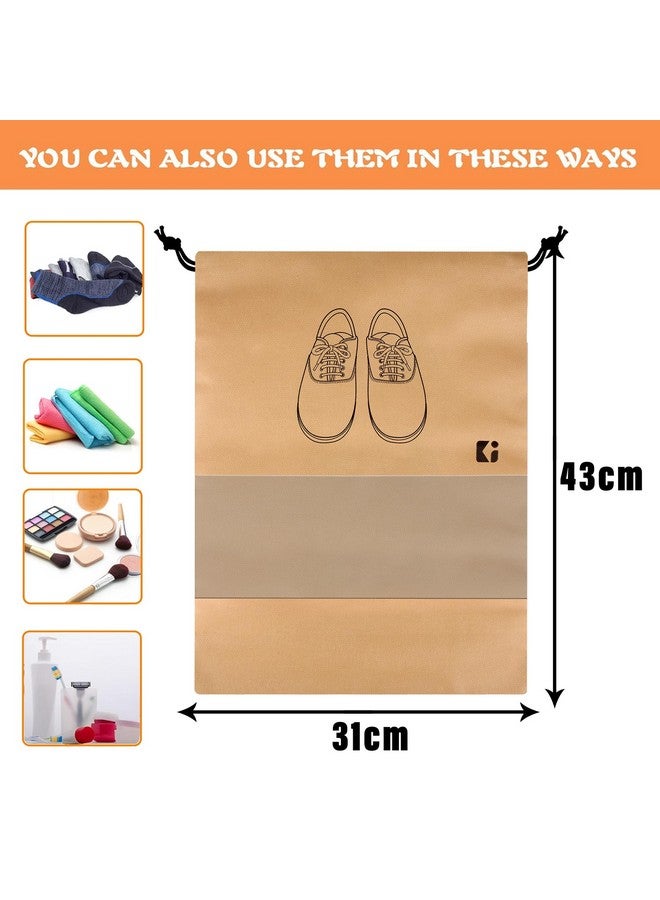 Kuber Industries Kuber Industries Pack of 24 Shoe Bags | Shoe Bags for Travel | Non-Woven Shoe Storage Bags | Storage Organizers Set | Shoe Cover with Transparent Window | Shoe Dori Cover | Navy Blue & Beige - Image 3