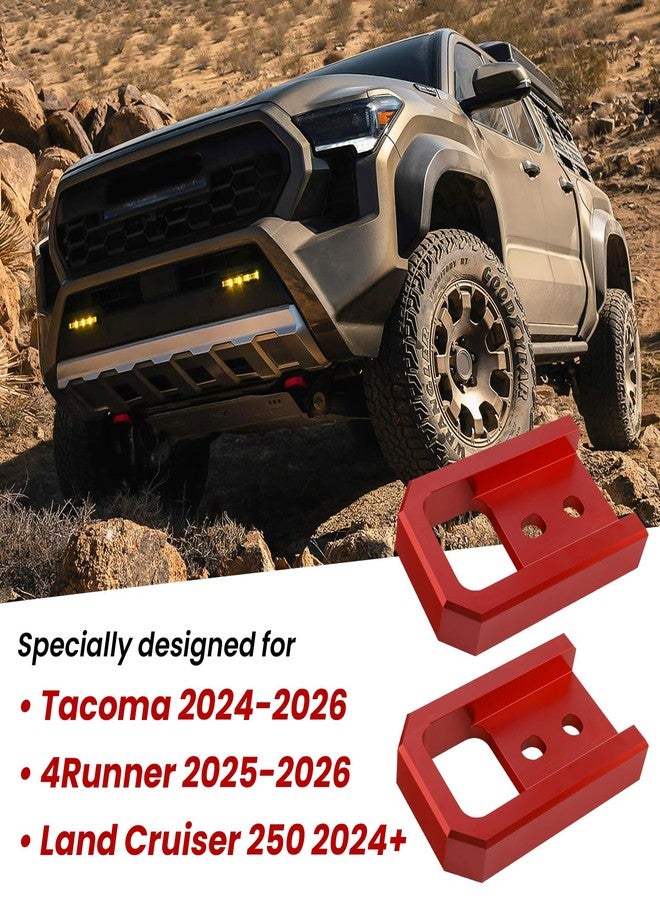 TECHPICCO Tow Hooks for Tacoma 2024-2026/4Runner 2025-2026, Car Tow Hooks Compatible with Toyota Tacoma 2024-2026 4Runner 2025-2026 (Red) - Image 2