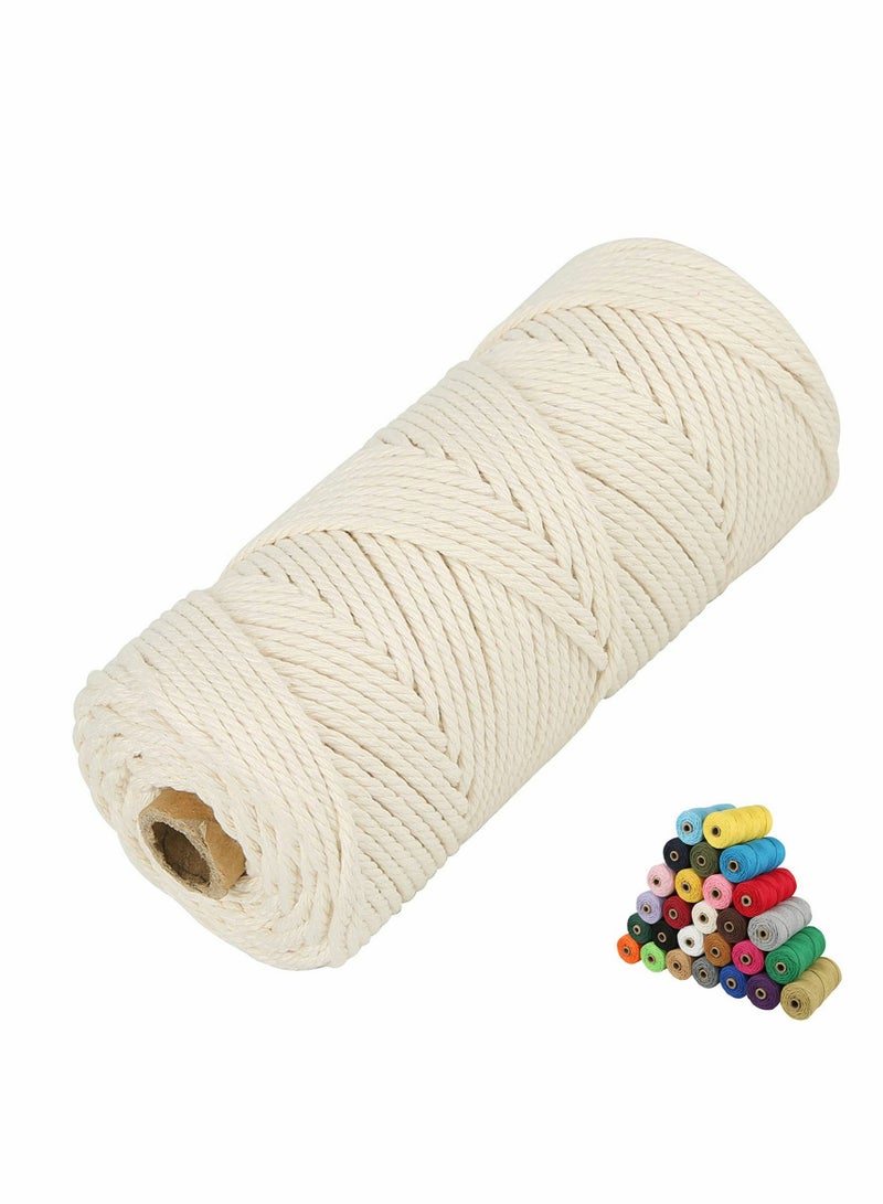 Cobest Natural Cotton Cord Perfect Macrame Supplies DIY Crafts Cord Macrame Cotton Cord 4 Ply Twisted Macrame Yarn - Image 1